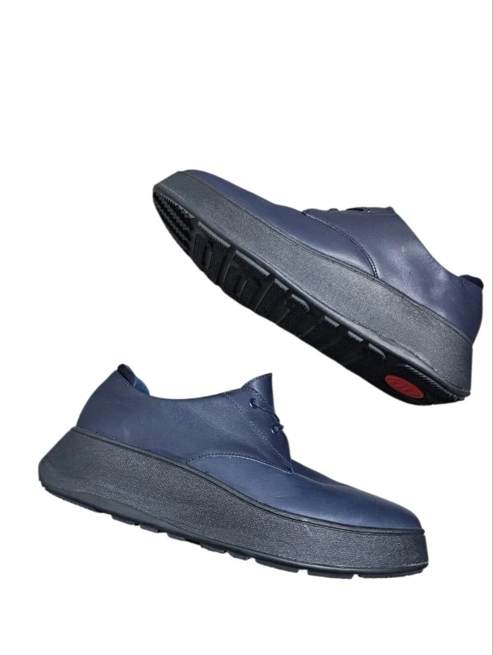 Fitflop - F-MODE LEATHER FLATFORM LACE-UP DERBIES MIDNIGHT NAVY